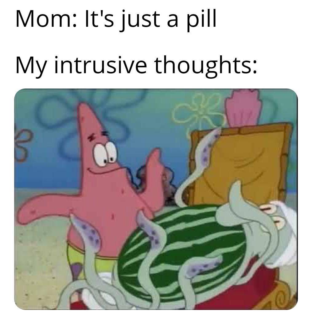 meme SpongeBob tentang minum obat