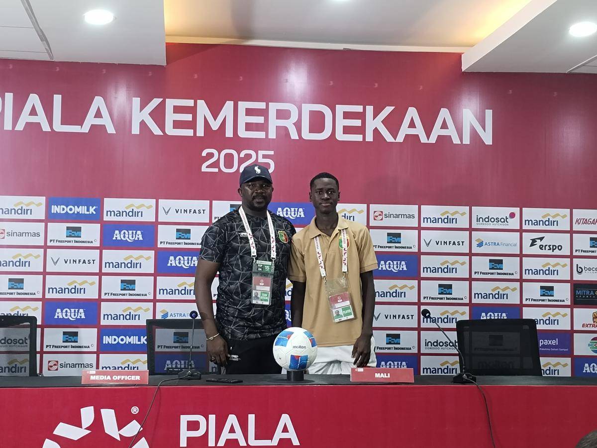 Pelatih Mali U-17 Adama saat konferensi pers (IDN Times/Eko Agus Herianto)
