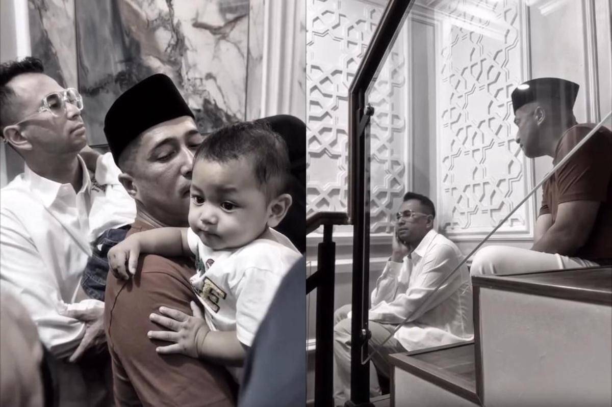 Raffi Ahmad dan Irfan Hakim di rumah duka Mpok Alpa (instagram.com/raffinagita1717)