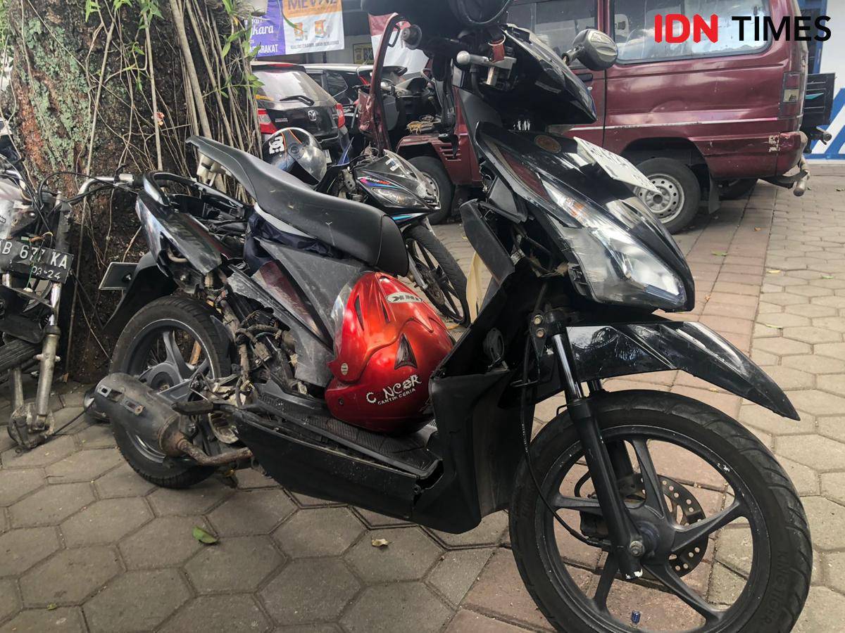 Motor yang ditabrak FK tersangka kecelakaan maut di Jogja.