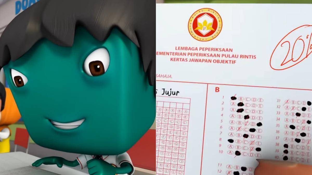 Adu Du sebagai tipe murid yang sering absen, tapi nilainya gak buruk-buruk amat (youtube.com/Monsta Universe)