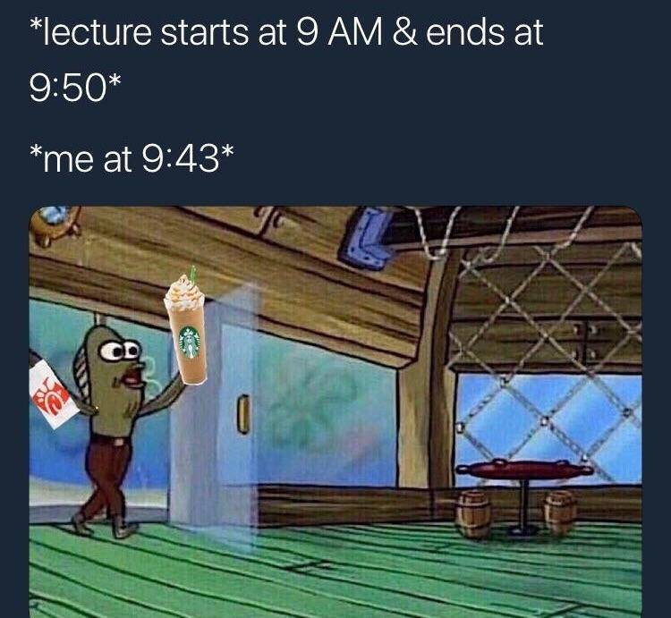 meme SpongeBob tentang mahasiswa