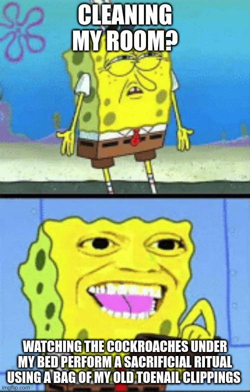 meme SpongeBob tentang kecoak