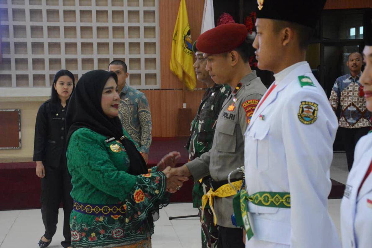 Wali Kota Bandar Lampung, Eva Dwiana saat menghadiri pelantikan DPPI. (Dok. Dinas Komdigi Kota Bandar Lampung).