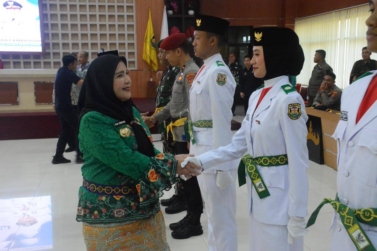Wali Kota Bandar Lampung, Eva Dwiana saat menghadiri pelantikan DPPI. (Dok. Dinas Komdigi Kota Bandar Lampung).