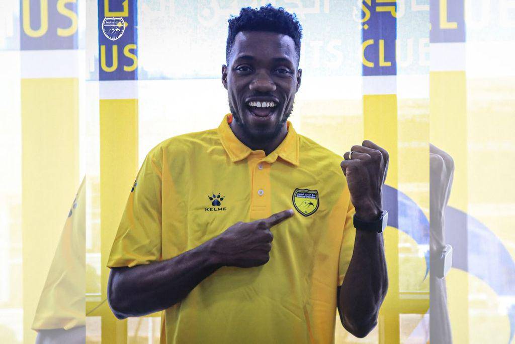Striker asal Kongo, Jacques Themopele, saat diperkenalkan sebagai pemain baru klub asal Yordiania yakni Al-Hussein SC pada Agustus 2024. (Instagram.com/alhusseinclub)