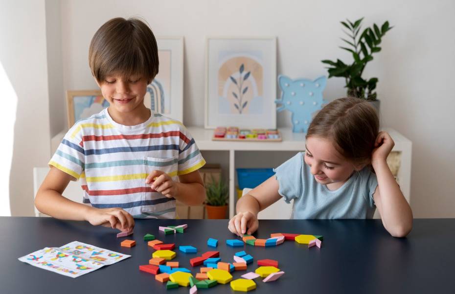 illustrasi anak bermain puzzle (freepik.com/freepik)