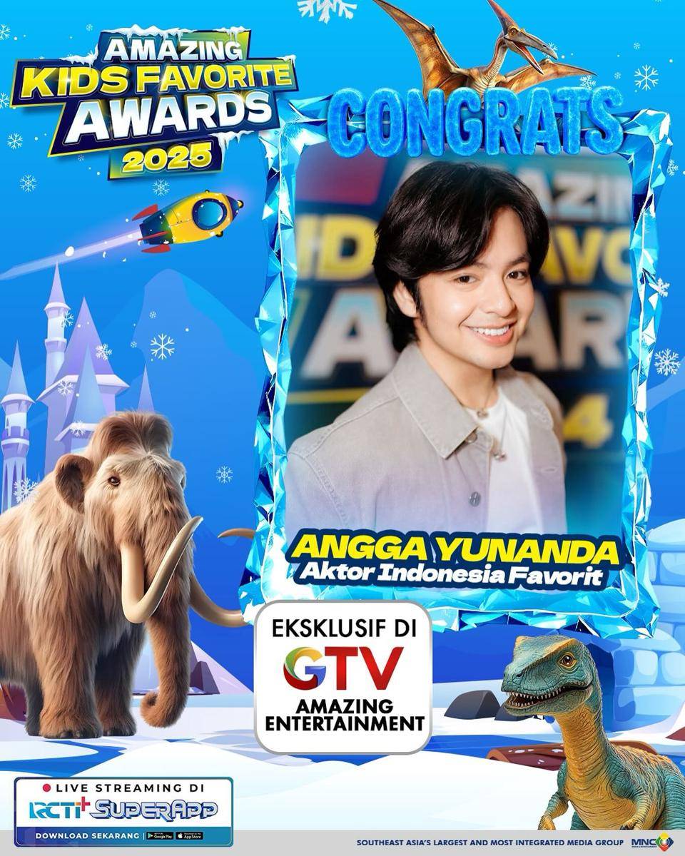 Angga Yunanda pemenang Aktor Indonesia Favorit di Amazing Kids Favorite Awards 2025