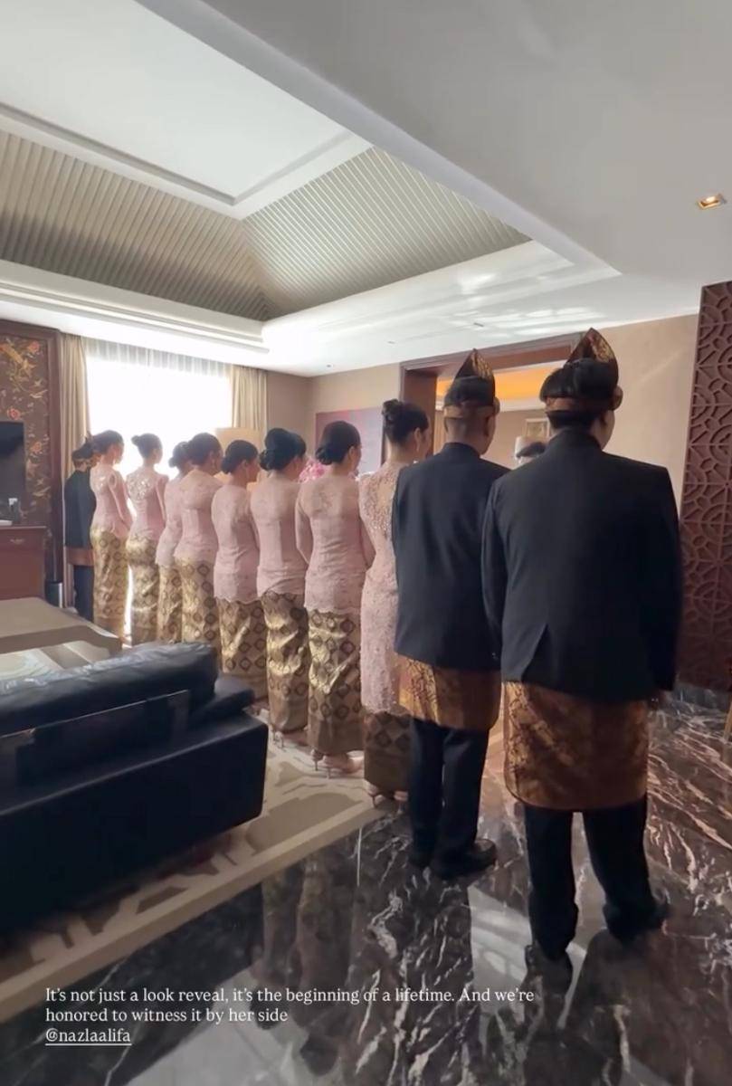 potret bridesmaid dan groomsmen di akad nikah Adikara dan Nazla Alifa