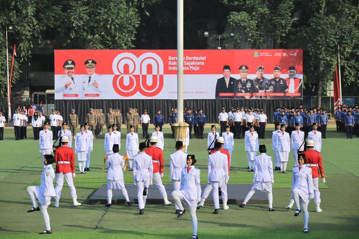 Upacara peringatan HUT Ke-80 RI di Kota Tangerang (IDN Times/Maya Aulia Aprilianti)