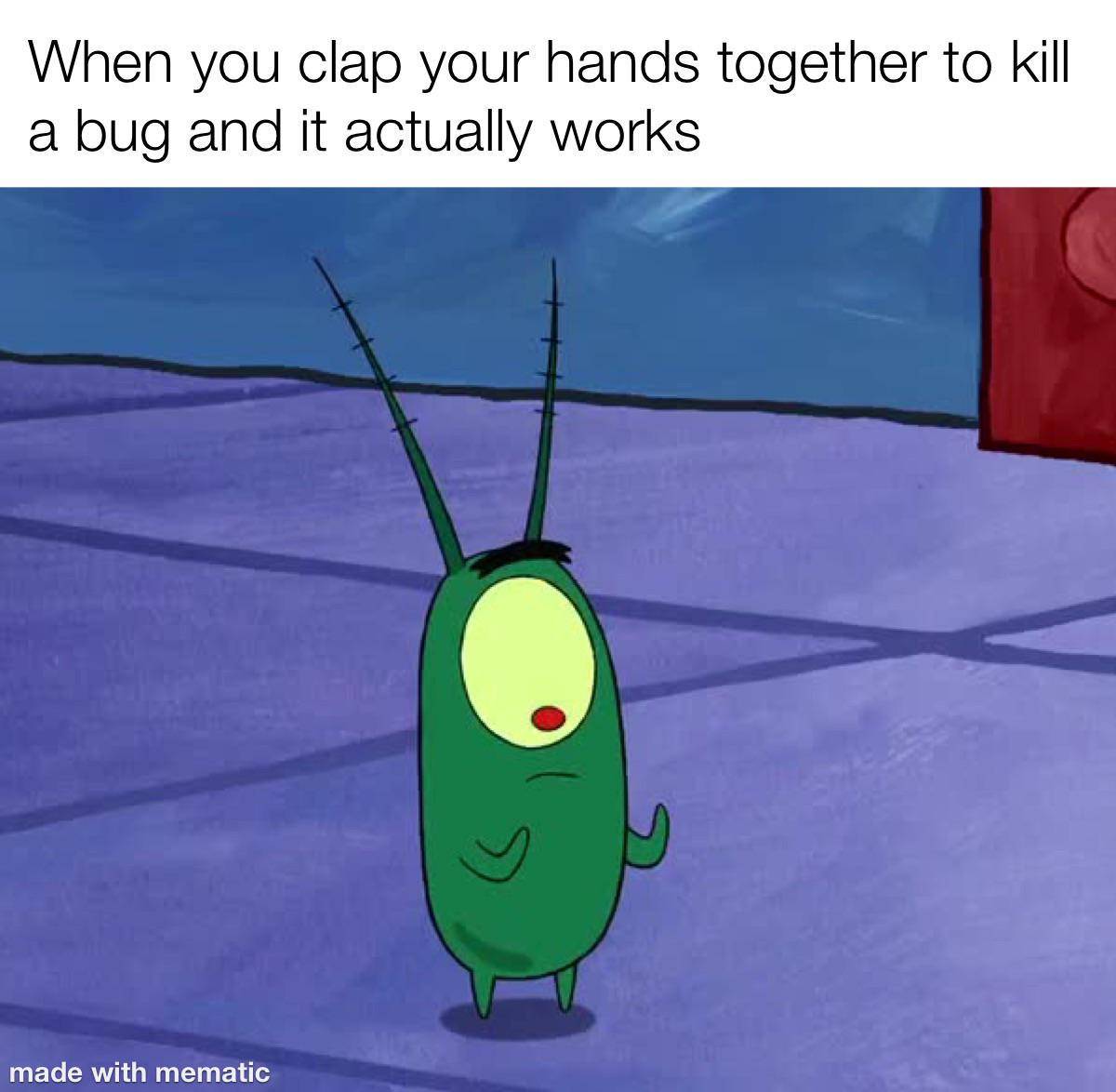 meme SpongeBob tentang serangga 