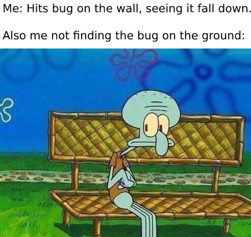 meme SpongeBob tentang serangga 