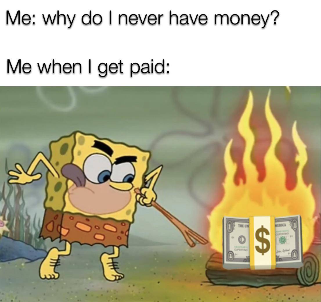 meme SpongeBob tentang situasi kere