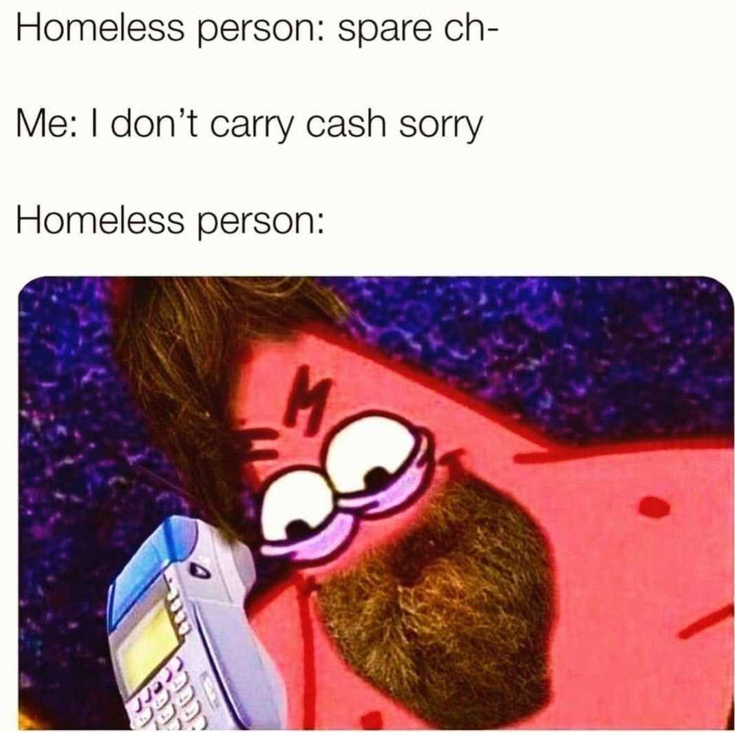meme SpongeBob tentang situasi kere