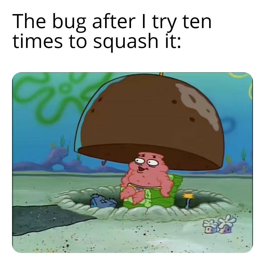 meme SpongeBob tentang serangga 