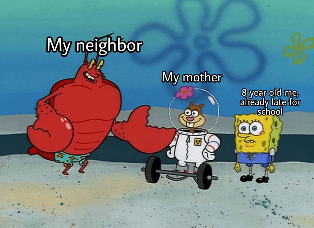 meme SpongeBob tentang terlambat