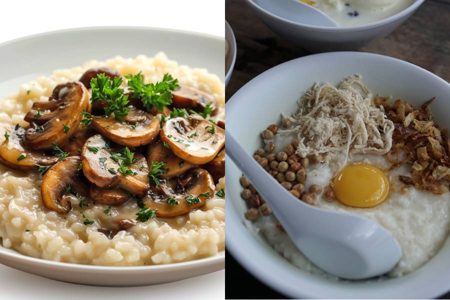 Potret risotto dan bubur ayam