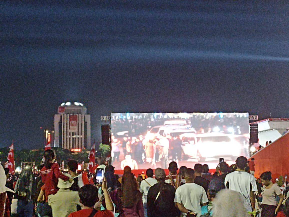 Presiden Prabowo Tiba Di Monas di malam HUT 80 RI