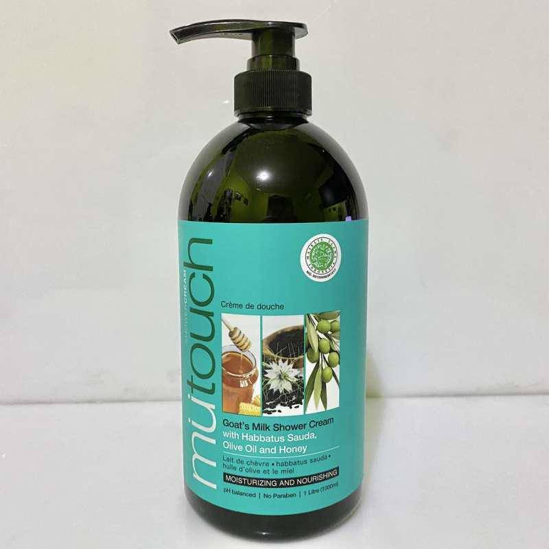 MuTouch Habbatussauda, Olive Oil, and Honey Shower Cream (blibli.com/Sunflower Kosmetik)