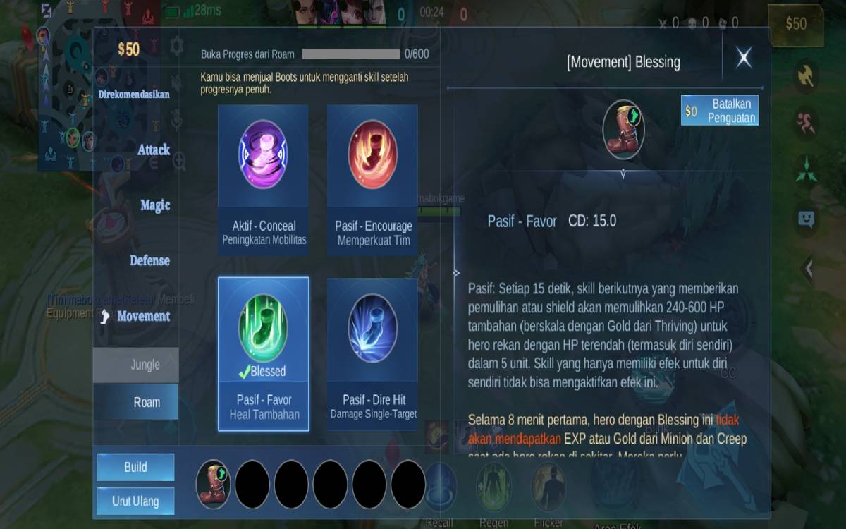 Kalea roamer memakai item Favor 