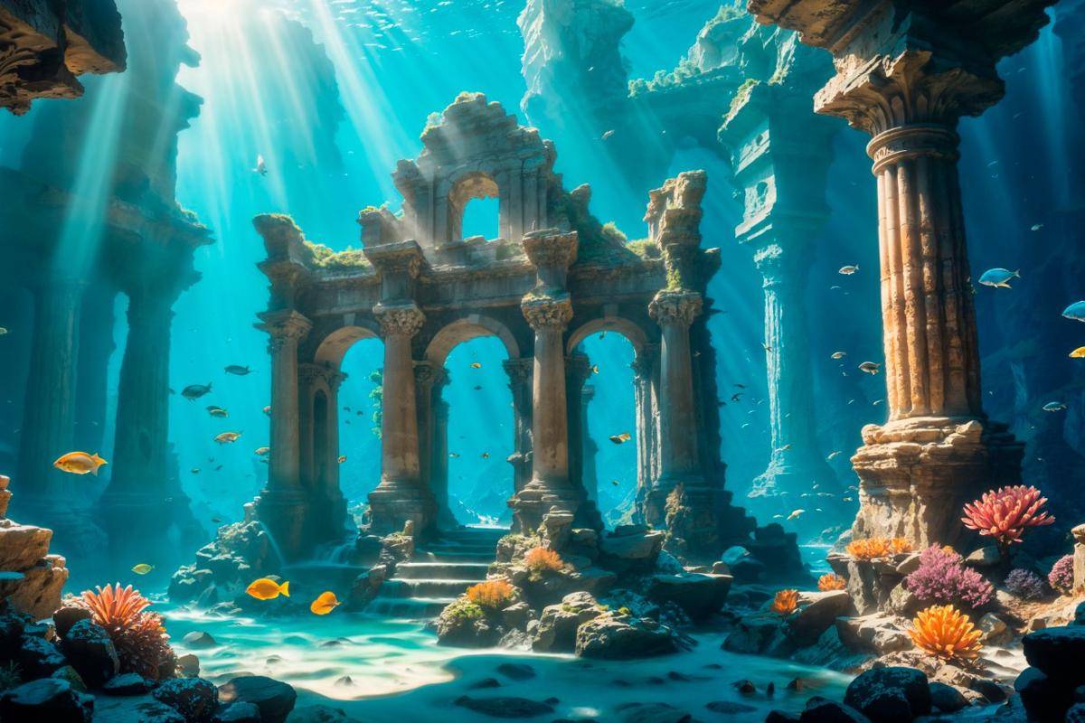 Misteri Atlantis, kota yang hilang di bawah laut. (Freepik/Magical and fantasy landscape)