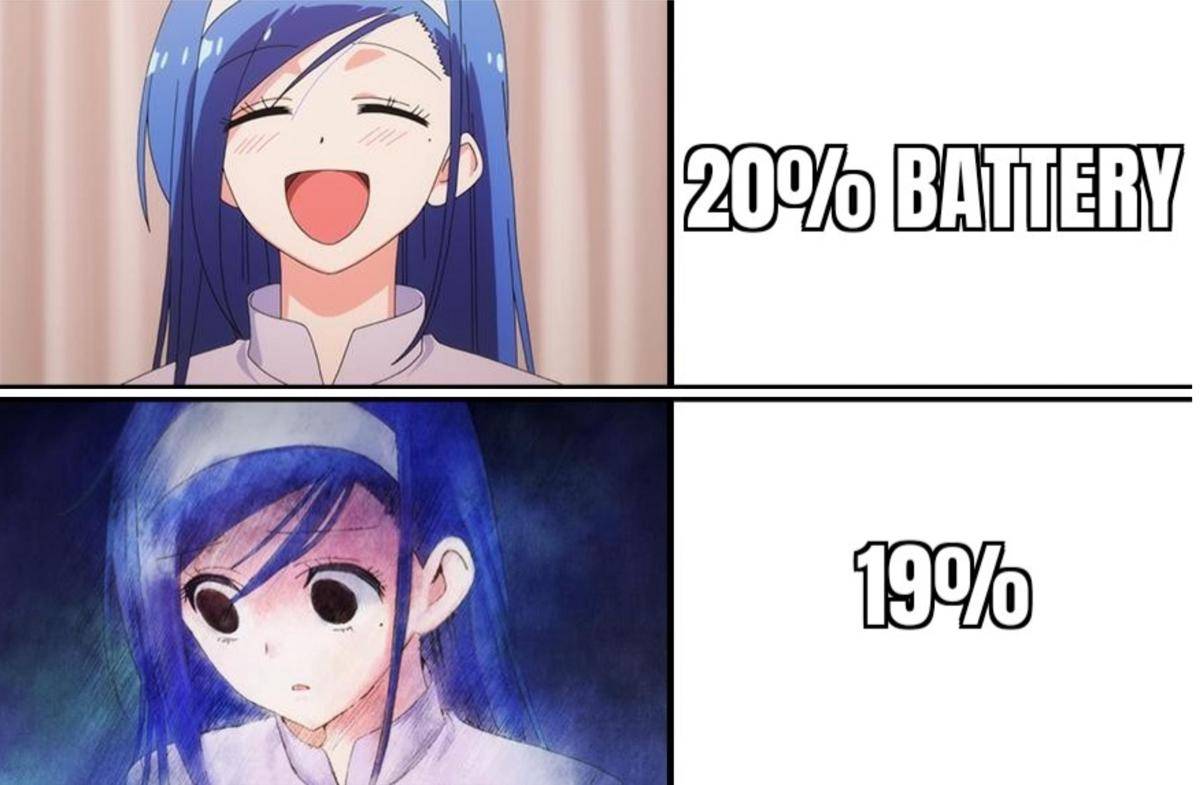 meme anime tentang baterai 