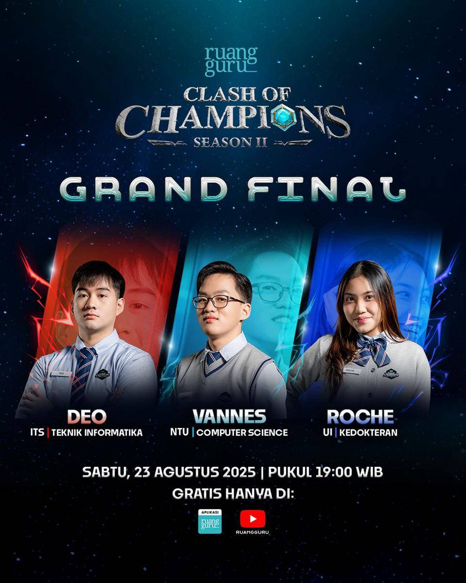 potret Top 3 Clash of Champions Season 2 (instagram.com/ruangguru)