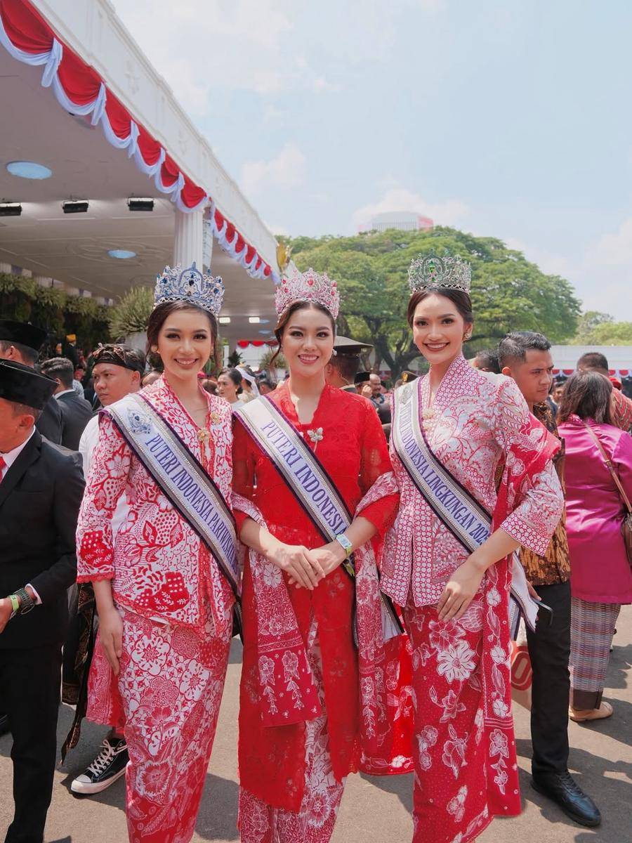 Potret Puteri Indonesia 2025 di Upacara HUT ke-80 RI di Istana Merdeka (Instagram.com/officialputeriindonesia)