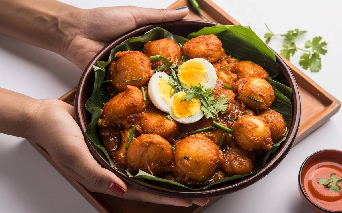 ilustrasi telur bumbu rendang