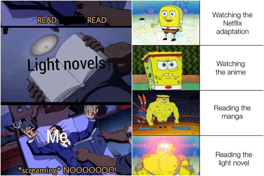 meme anime tentang light novel