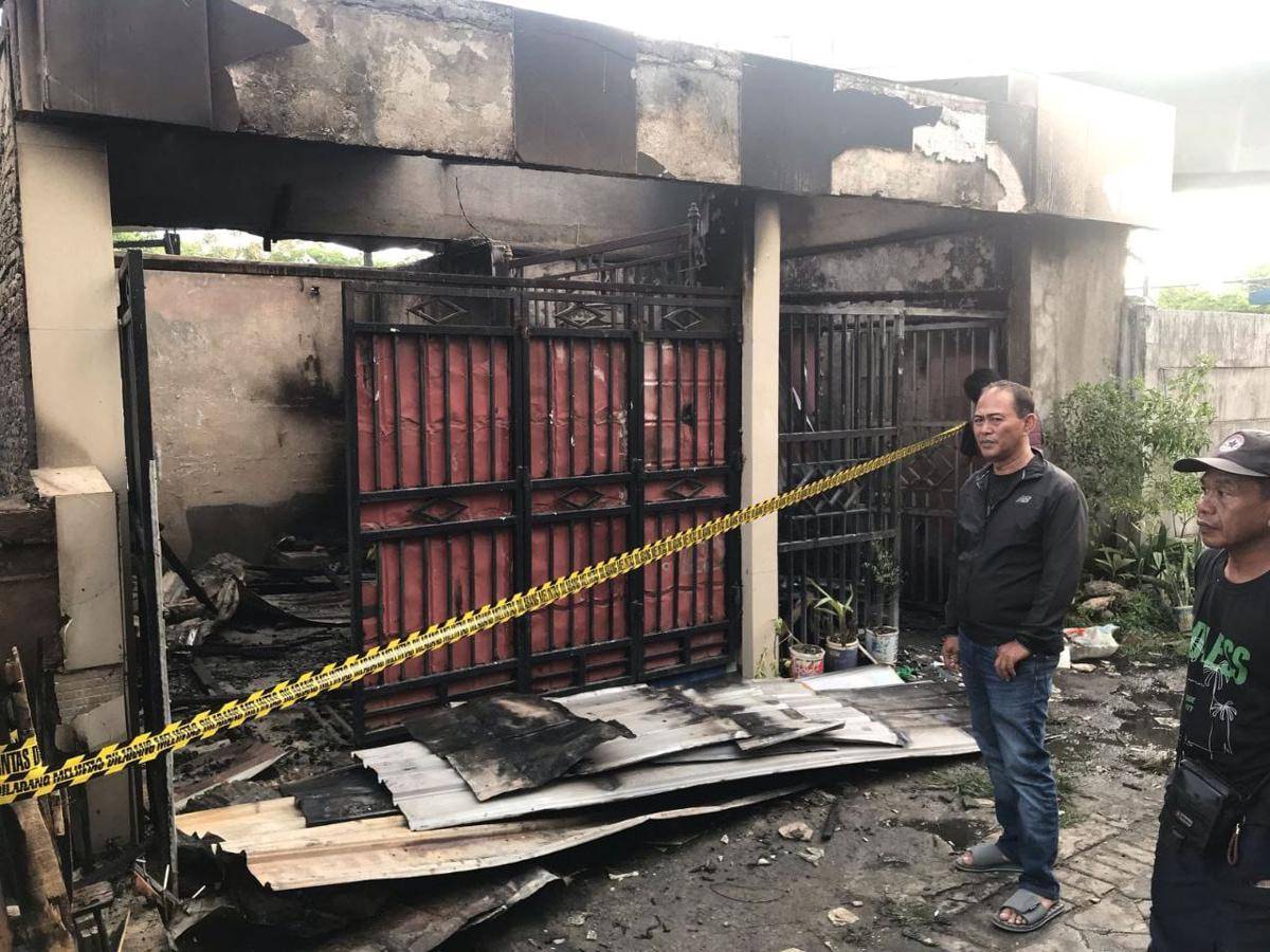 Kebakaran Jalan Sultan Abdullah, Buloa, Kecamatan Tallo, Makassar, Sulawesi Selatan, Senin (18/8/2025)