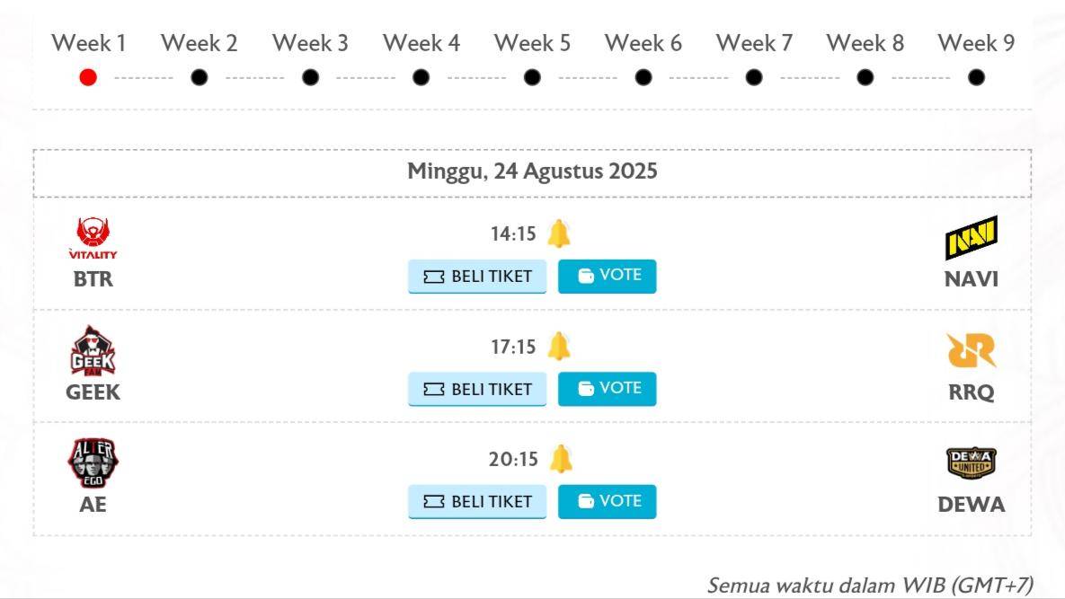 Jadwal Week 1 Day 3 MPL ID Season 16