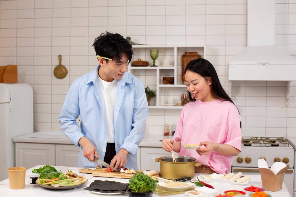 ilustrasi memasak bersama teman