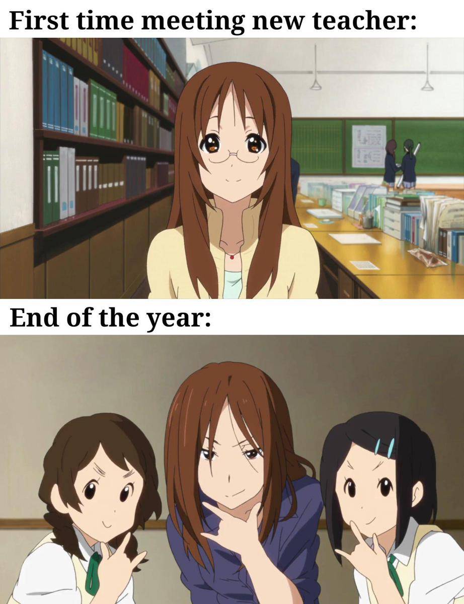 meme karakter guru dalam anime
