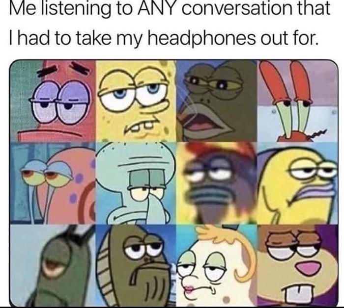 meme headphone dan earphone