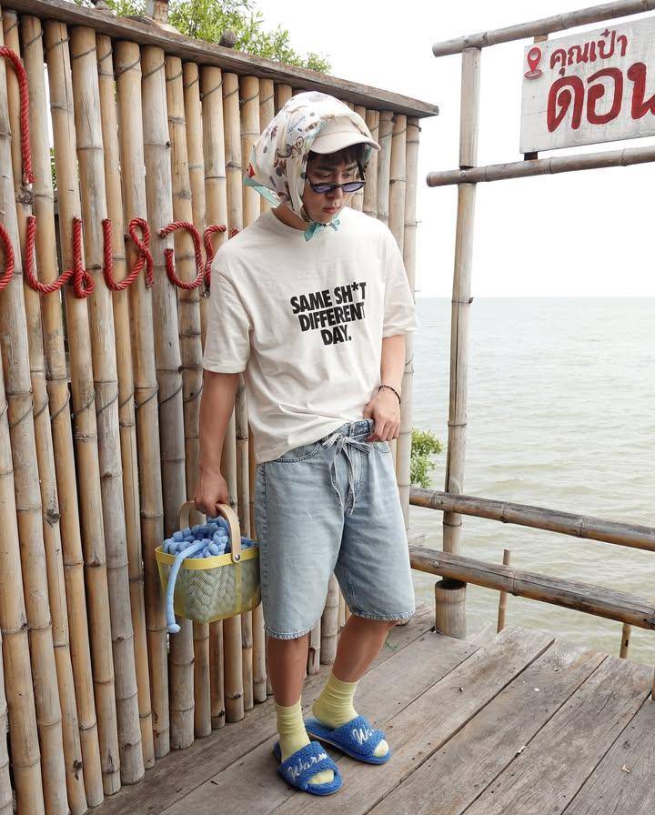 styling short jeans ala Cooper Patpasit (instagram.com/cooper_patpasit)