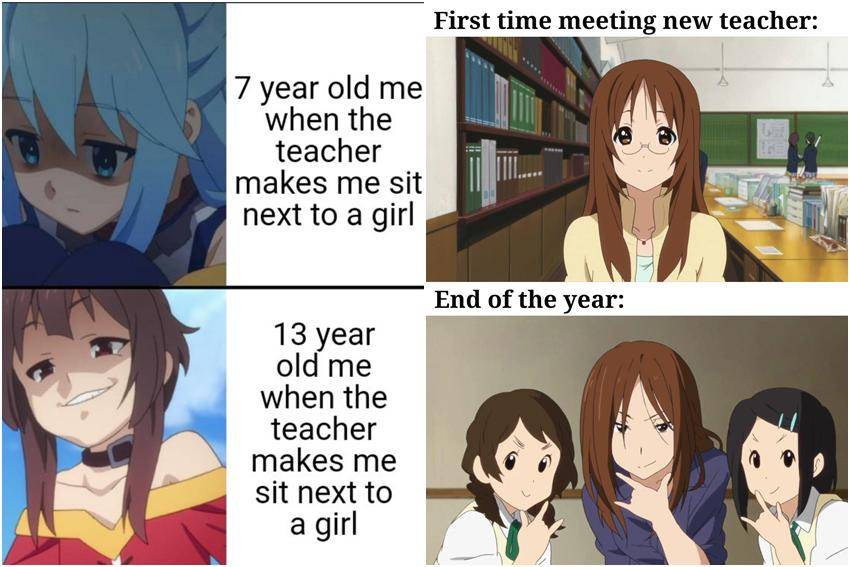 meme anime tentang guru 