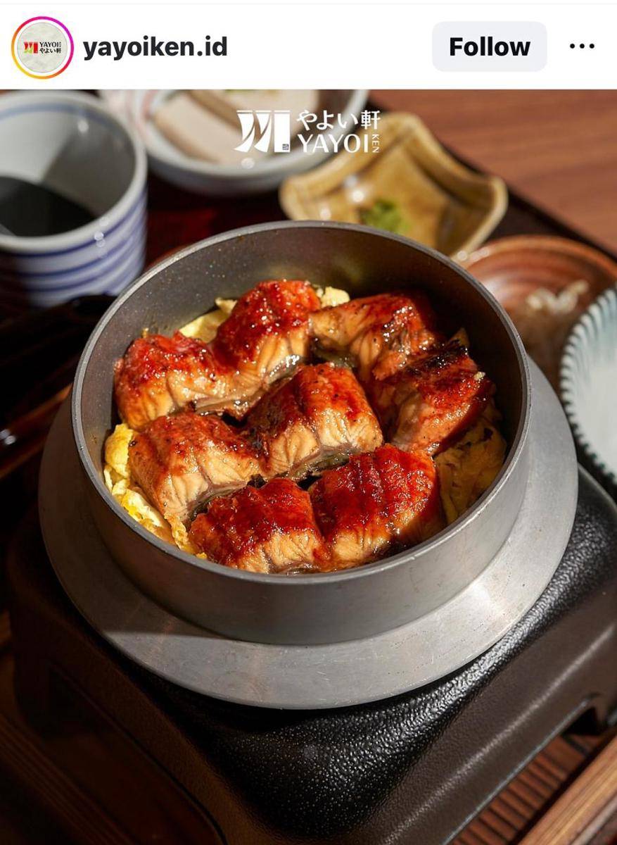 Potret sajian unagi di Yayoi Japanese Restaurant, Jakarta