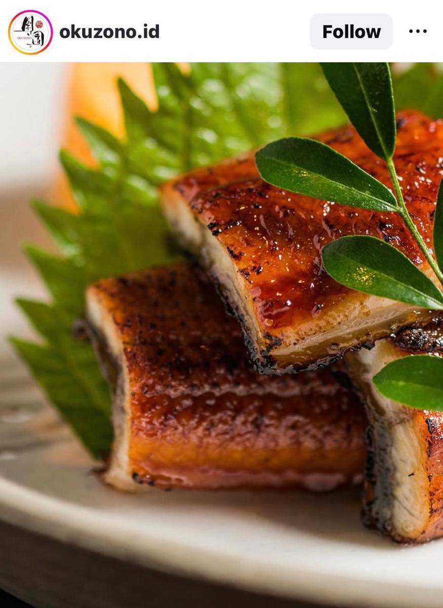 Potret sajian unagi di Okuzono Japanese Dining, Jakarta