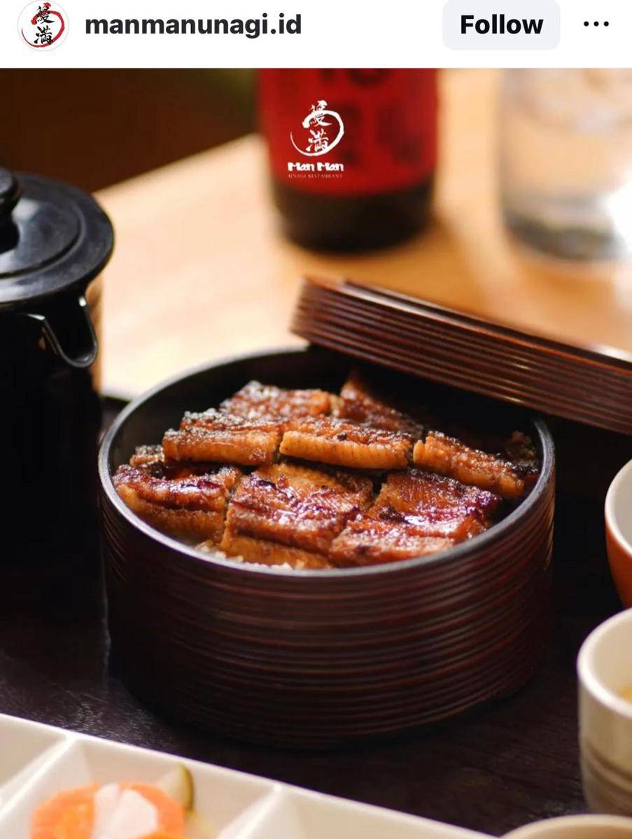 Potret sajian unagi di Man Man Unagi Restaurant, Jakarta