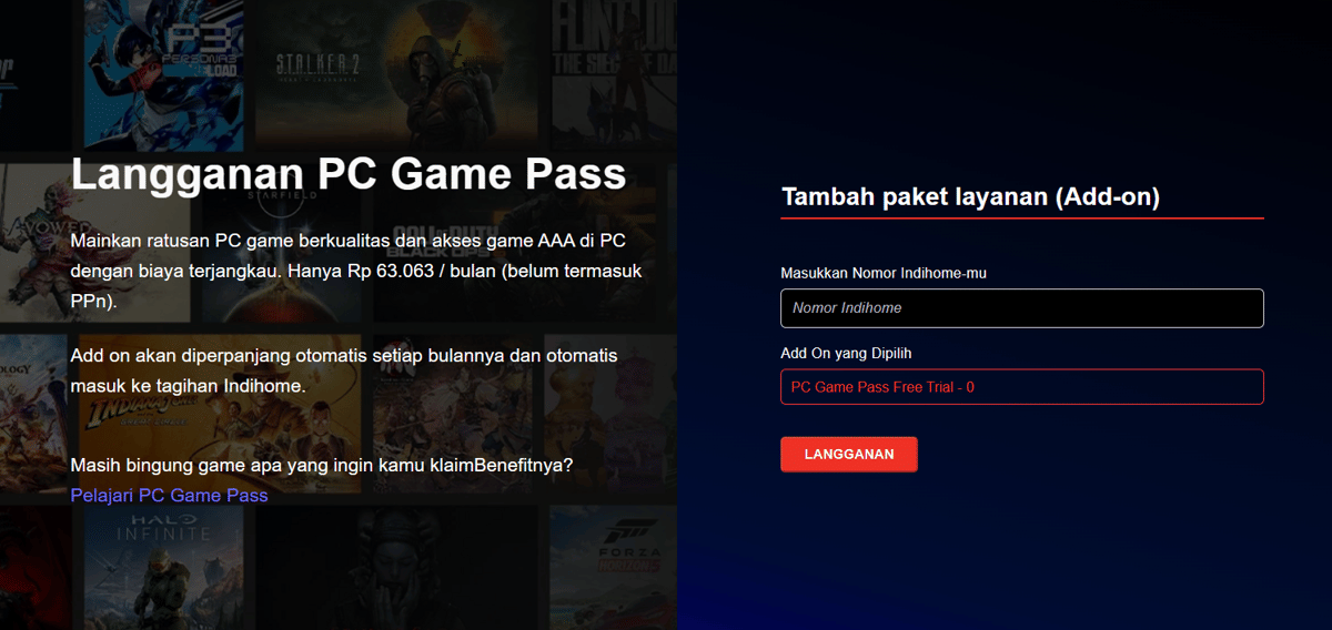 Microsoft PC Game Pass melalui IndiHome Add-On