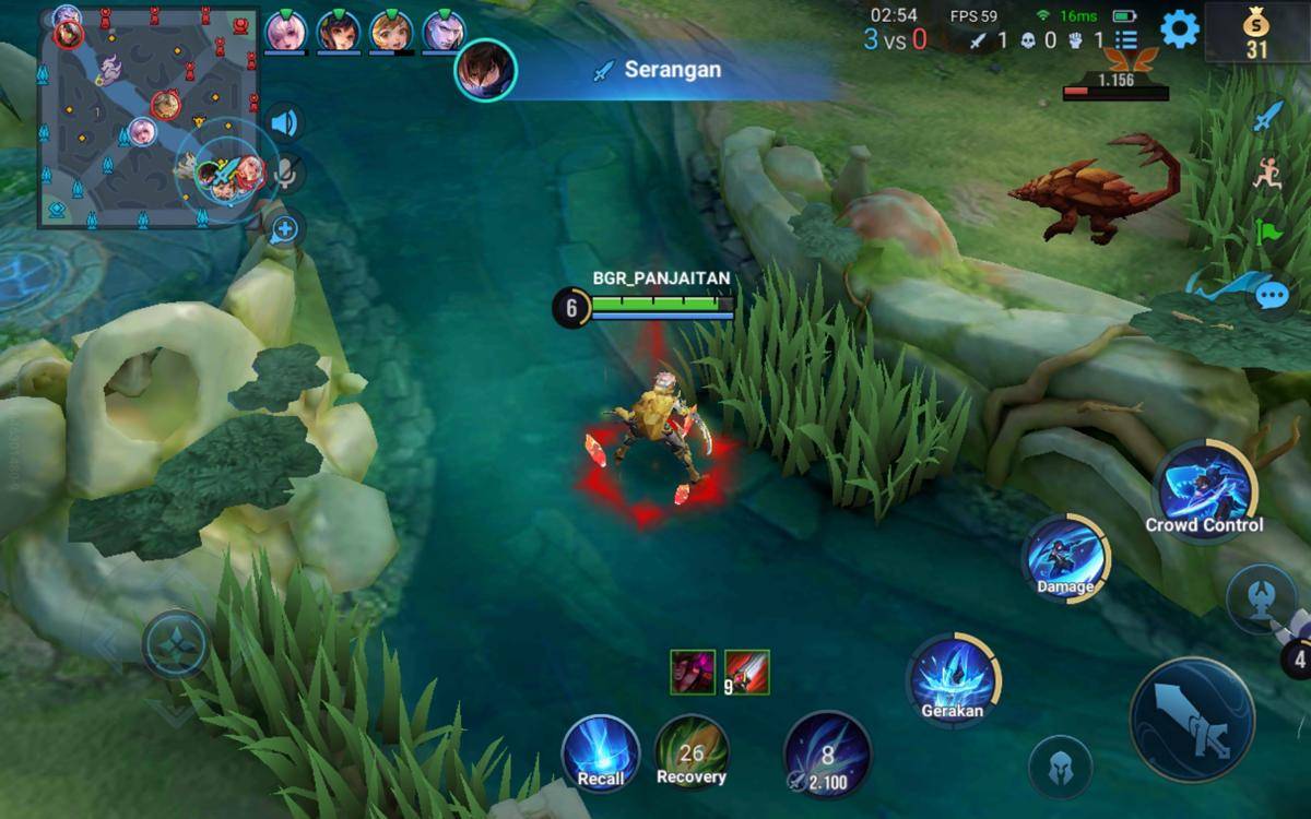 Ilustrasi jungler bersiap untuk join war
