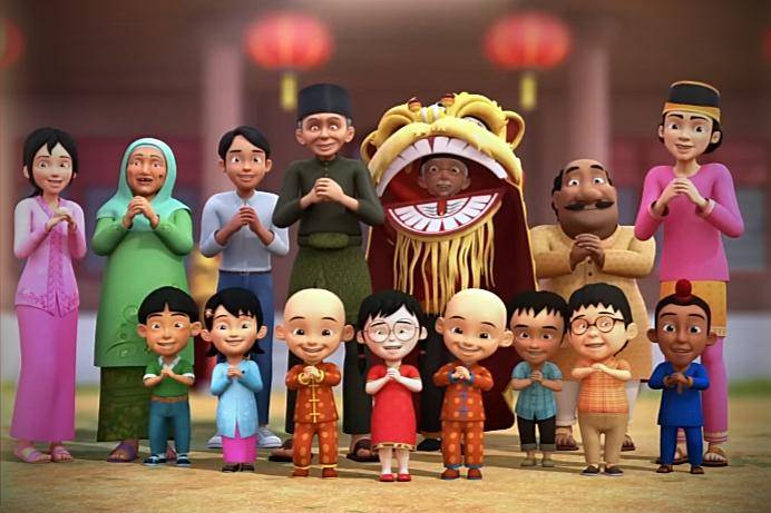 warga Durian Runtuh merayakan tahun baru Cina (youtube.com/Les' Copaque Production)