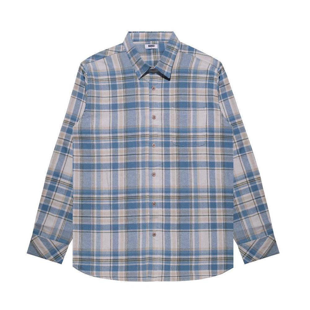 M231 Kemeja Pria Flannel Panjang Biru 0033 (m231.com)
