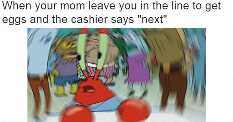meme SpongeBob tentang kasir