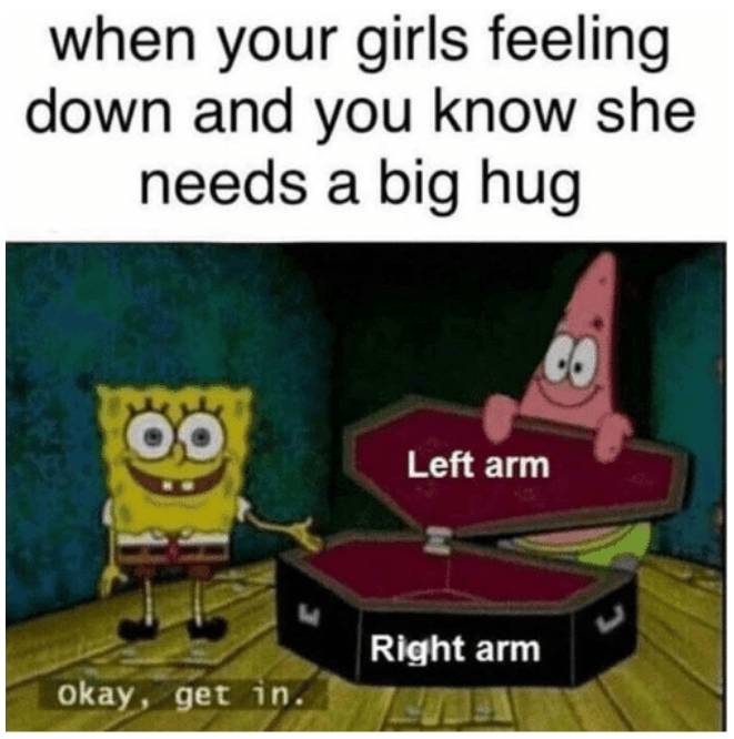 meme SpongeBob tentang pacar cewek