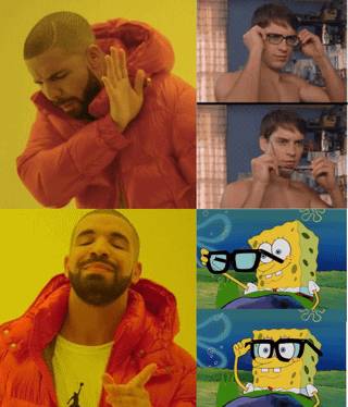 meme SpongeBob tentang kacamata