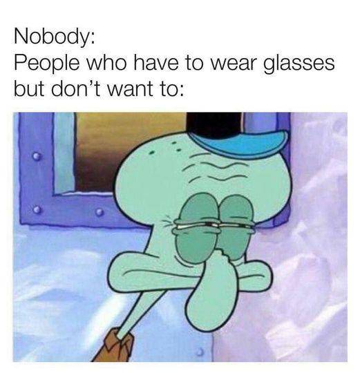 meme SpongeBob tentang kacamata