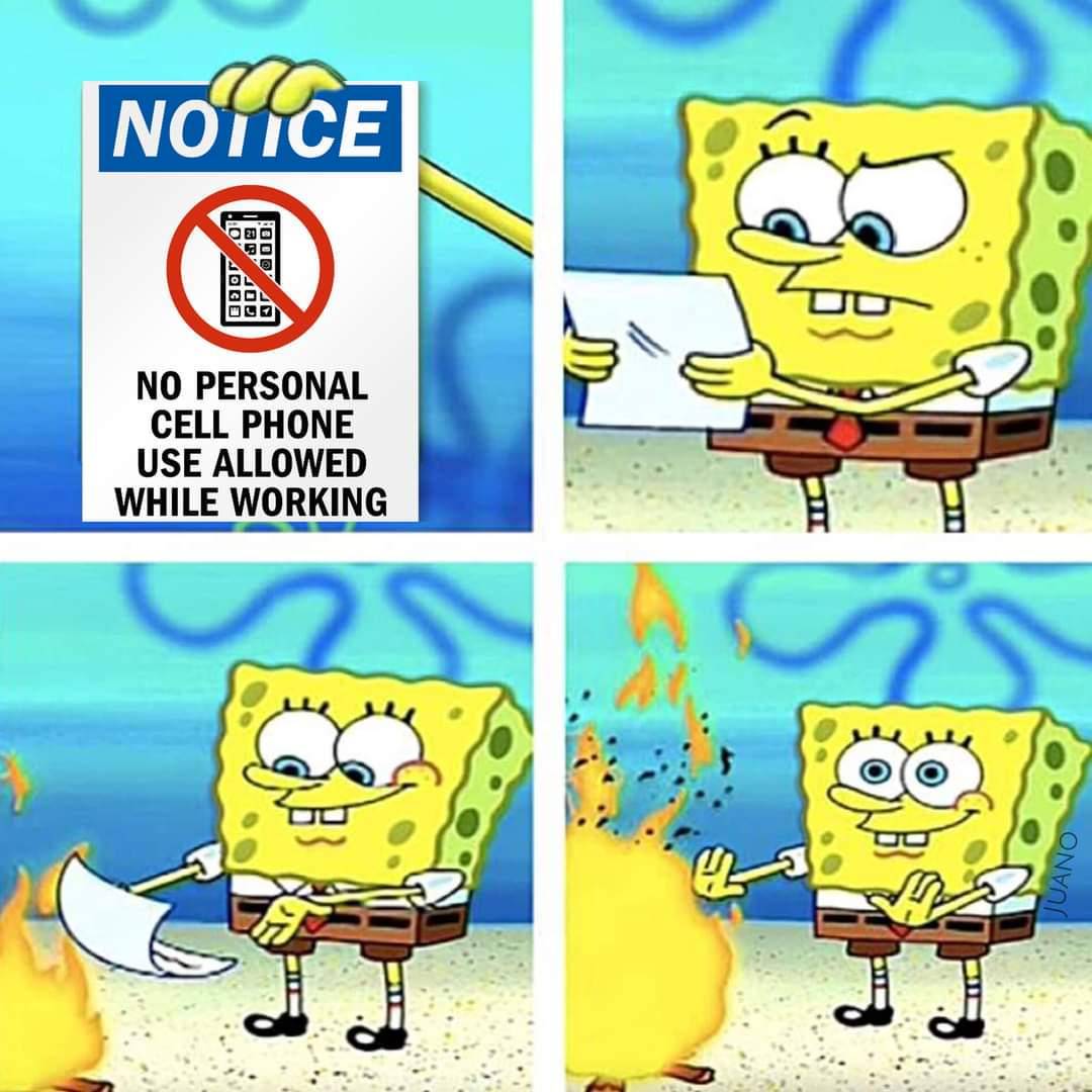 meme SpongeBob tentang HP