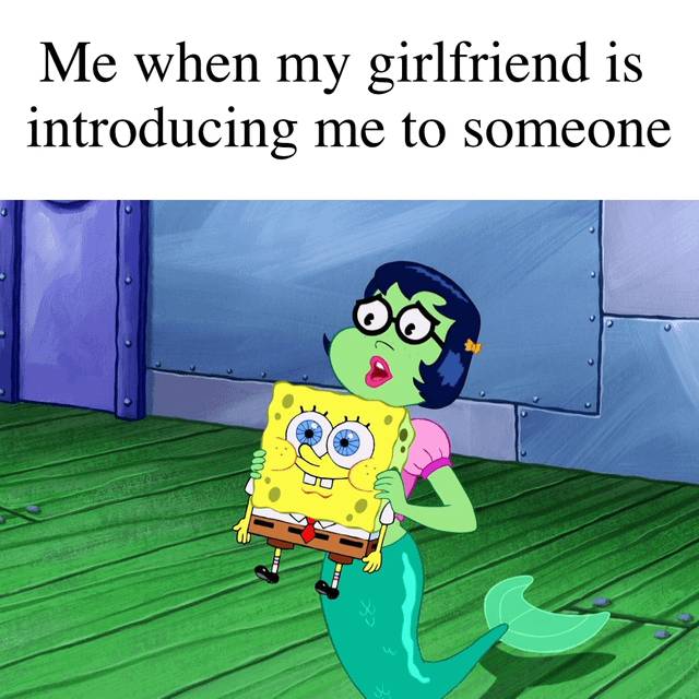 meme SpongeBob tentang pacar cewek